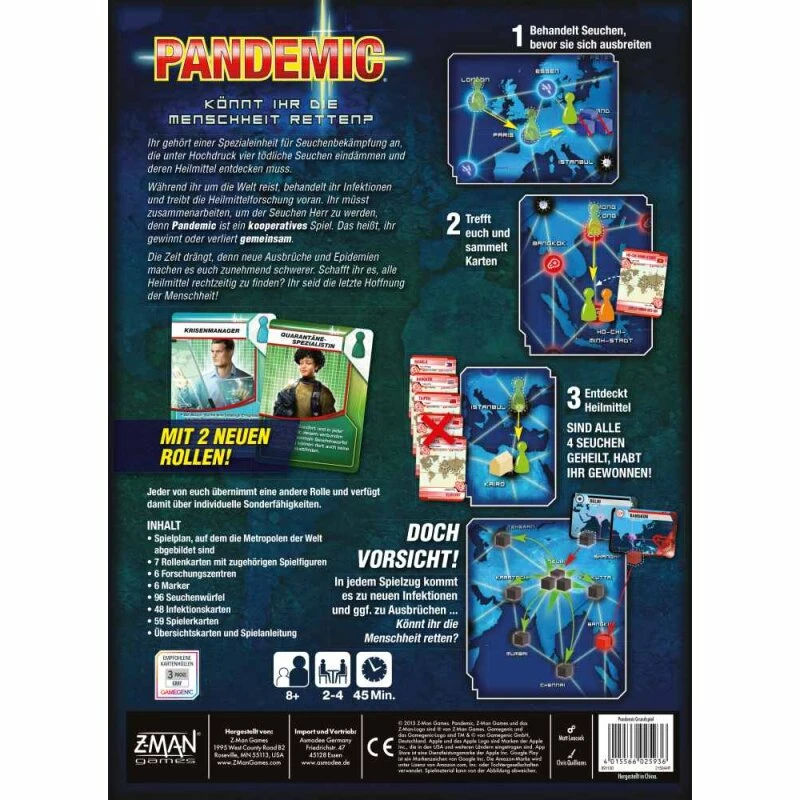 Z-Man Games Pandemic Brettspiel (DE) – Bild 4