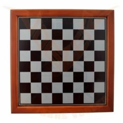 Schachbrett, Rotbraunes Holz