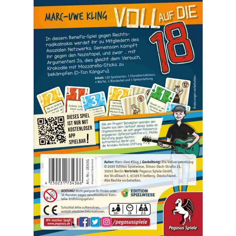 Pegasus Spiele Voll Auf Die 18 – Das Känguru-Kartenspiel (DE) – Bild 2